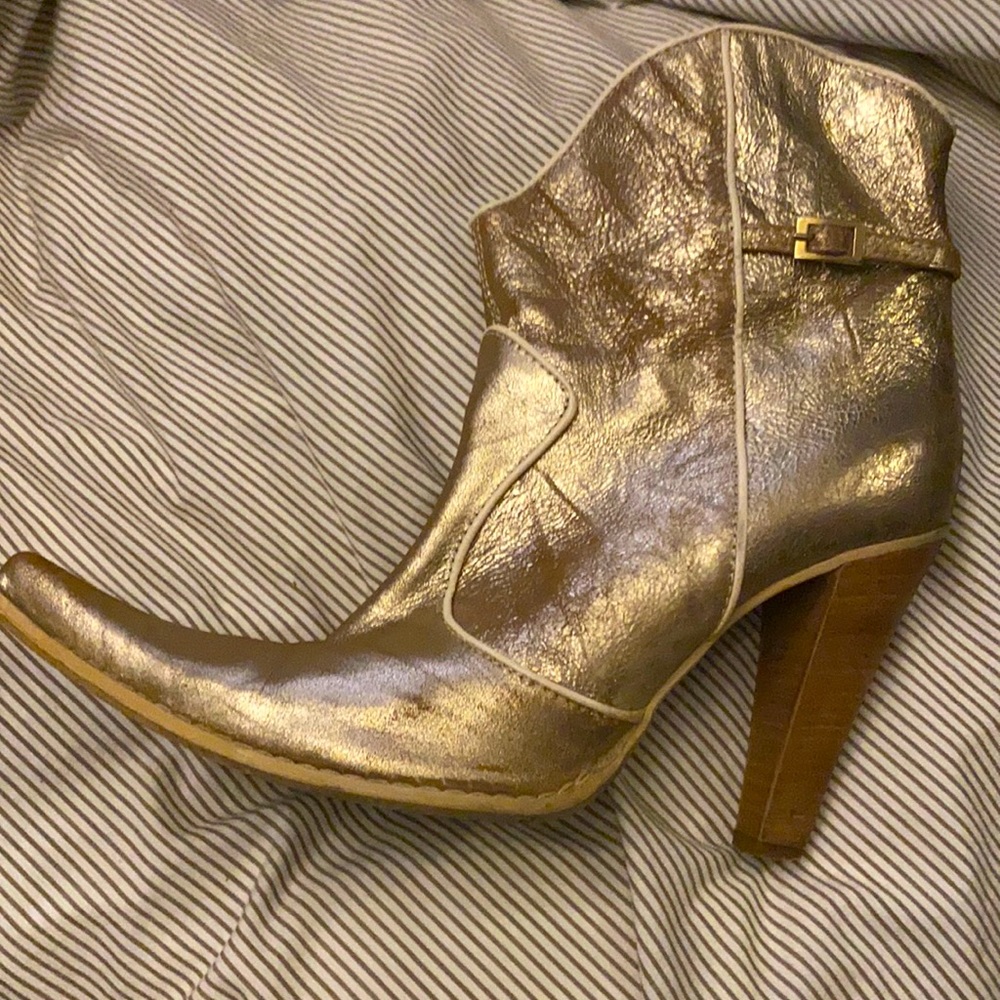 Leather gold boots